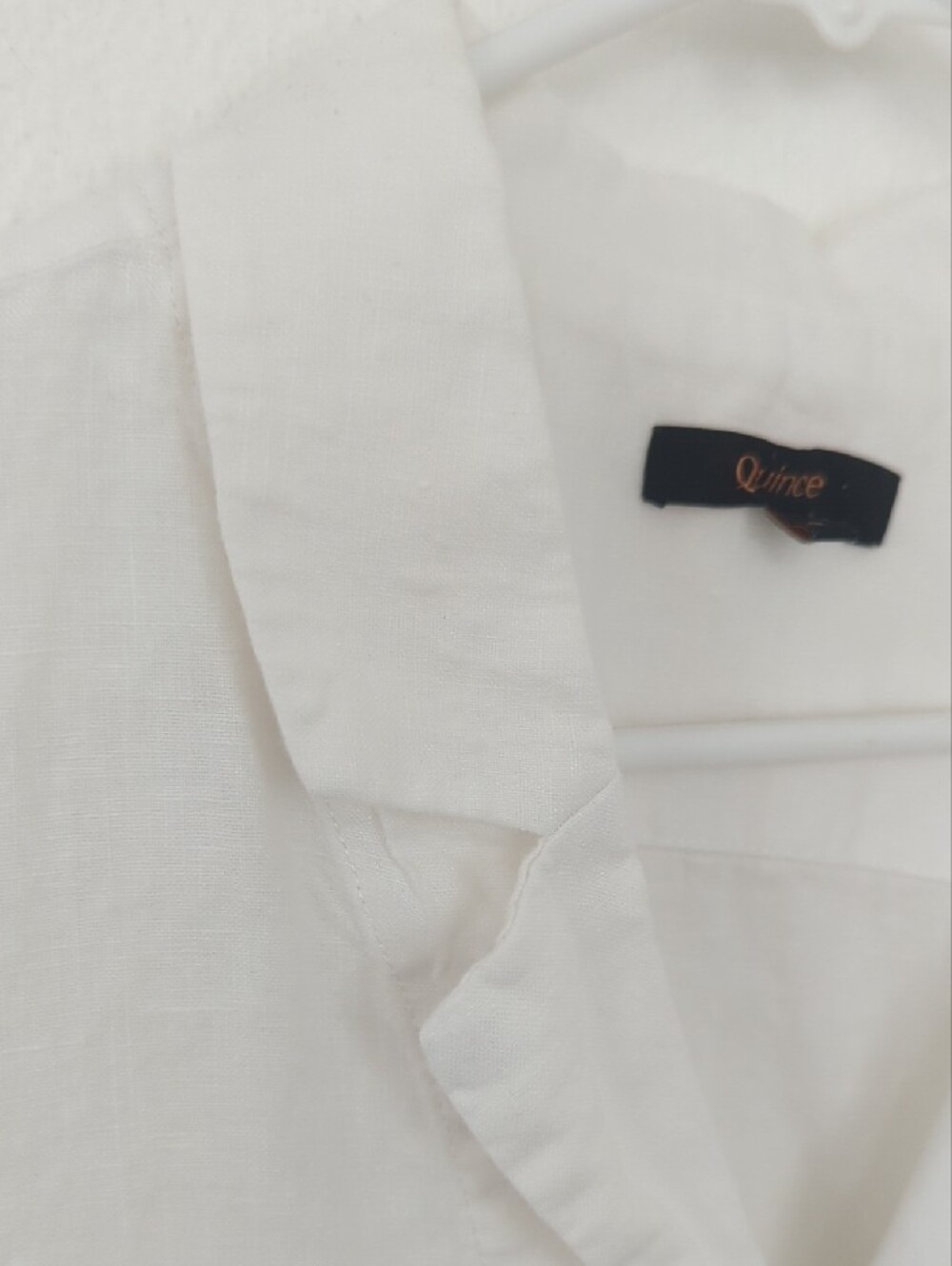 Quince Linen White Short Sleeve Button-Up Shirt - Picture 5 of 11